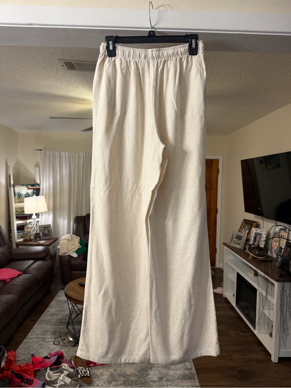 BLENCA Cream Linen-Look Wide Leg Pants – Women’s Size Small 🤍 - Picture 3 of 4